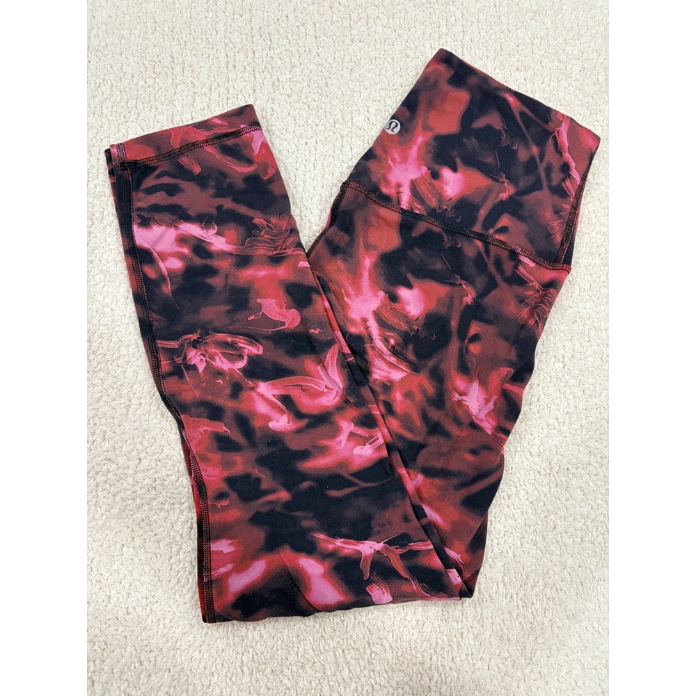 Lululemon Align High-Rise Crop 23" Intensity Pink Blossom Multi Size 6 Yoga Nulu